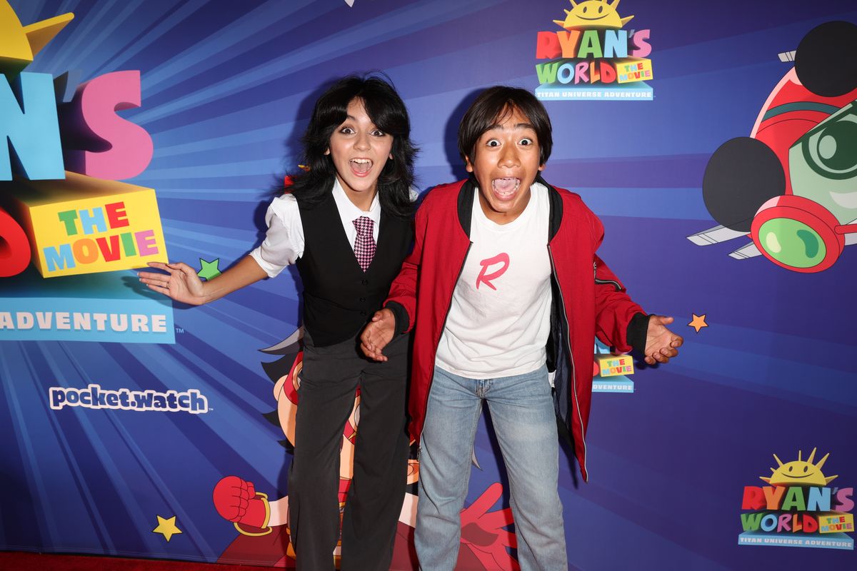 Ryan Kaji and Evangeline Lomelino at the Ryan's World the Movie premiere