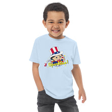 Load image into Gallery viewer, Light Blue Ryan&#39;s World Toddler Red White &amp; Sparkles T-shirt
