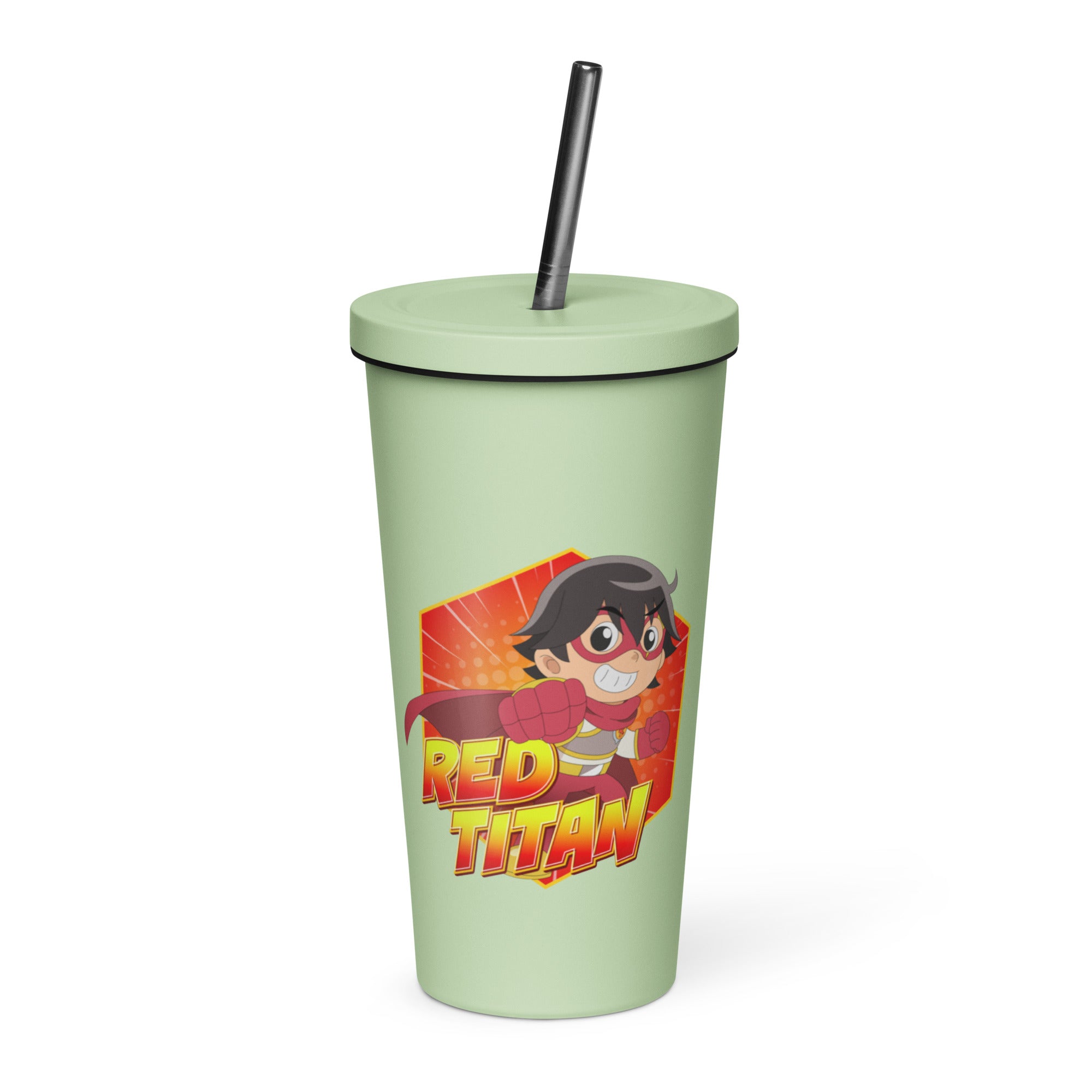 Ryan's World the Movie Red Titan Insulated tumbler with a straw