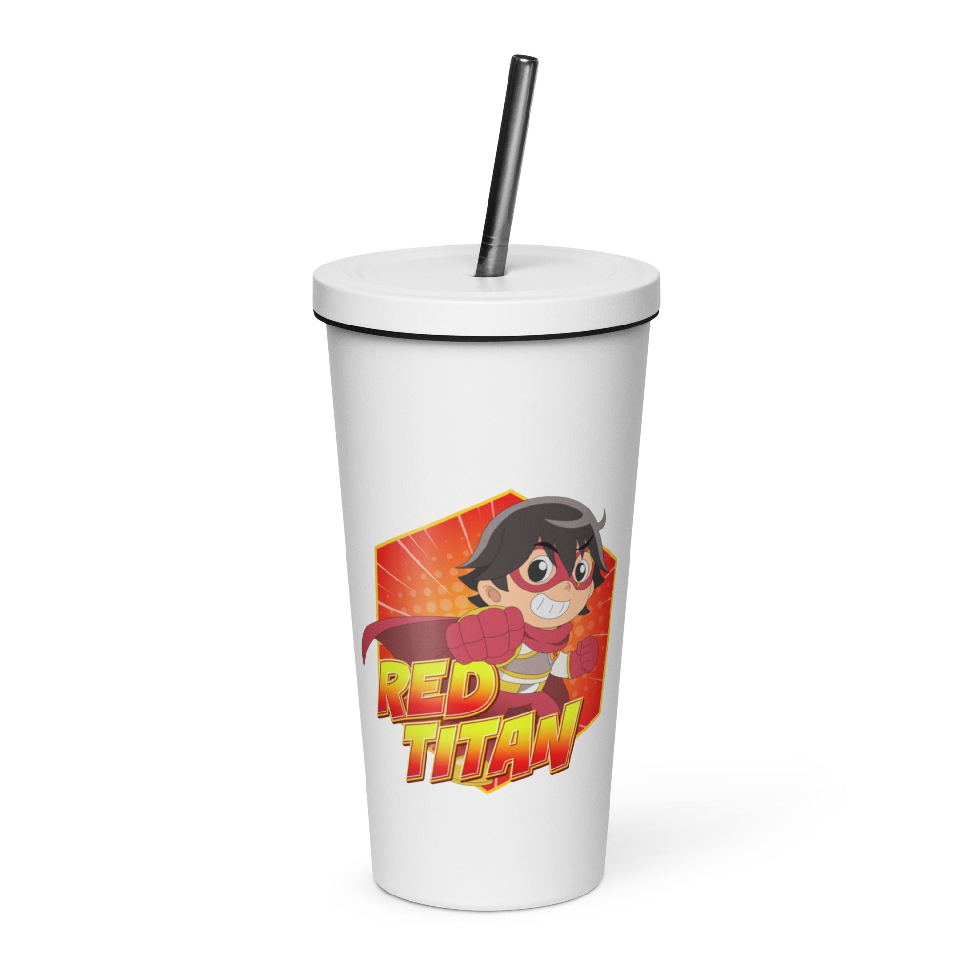 Ryan's World the Movie Red Titan Insulated tumbler with a straw