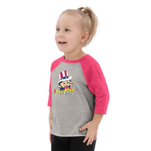 Load image into Gallery viewer, Heather Hot Pink Ryan&#39;s World Toddler Red White &amp; Sparkles Baseball T-shirt

