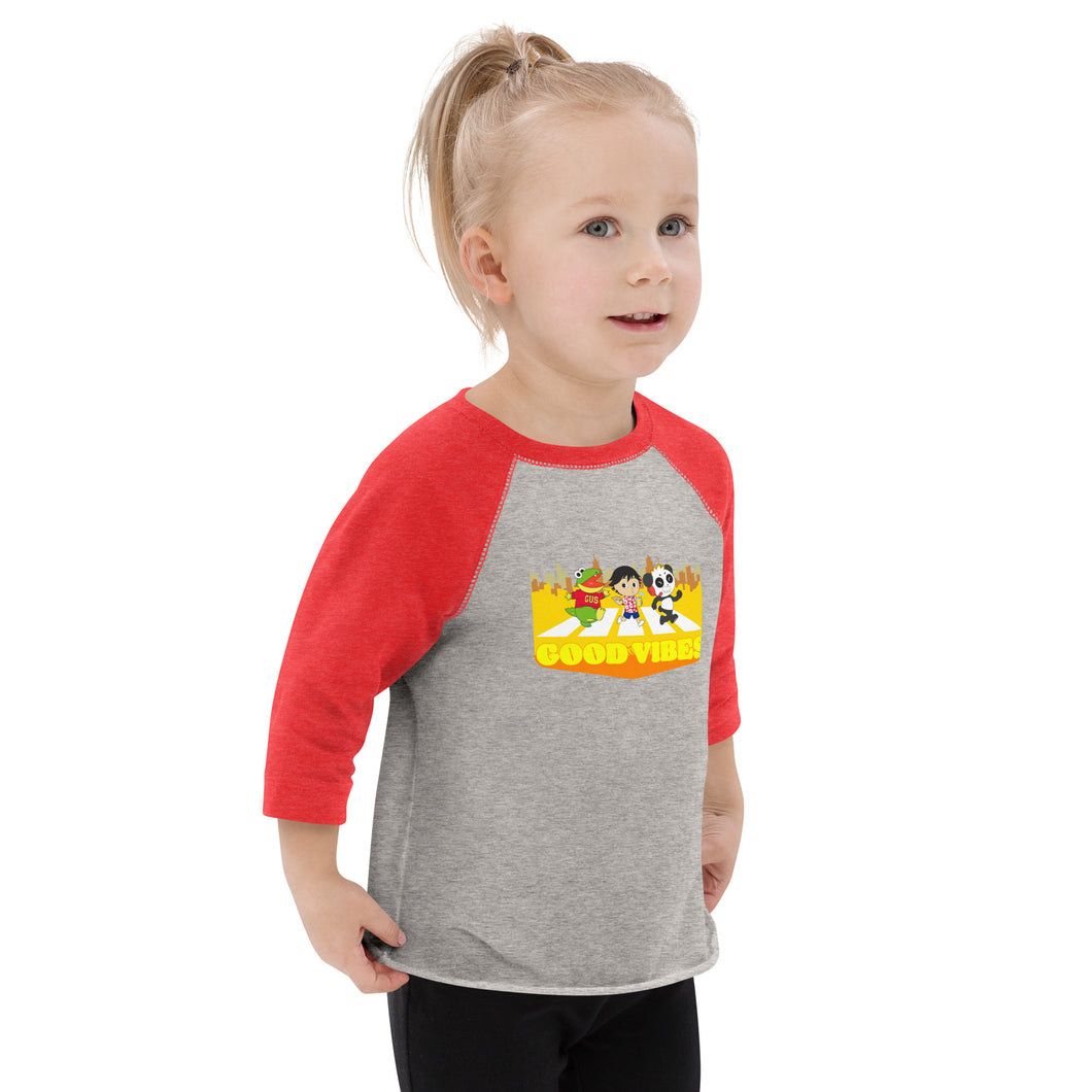Heather Red Ryan's World Toddler Good Vibes Baseball Shirt