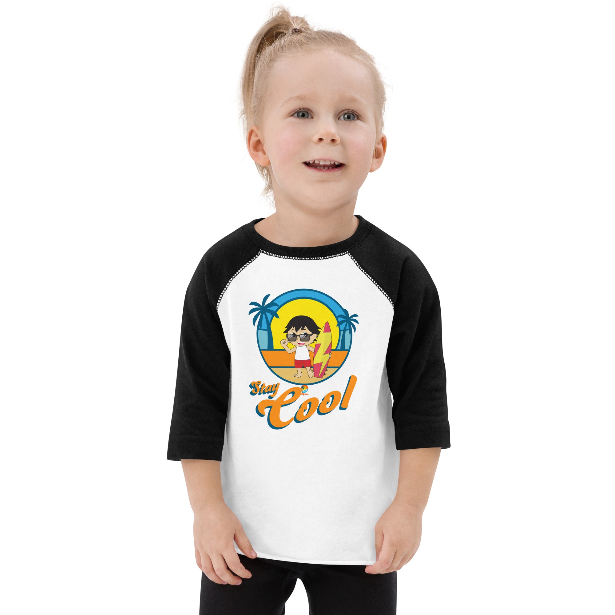 White Black Ryan's World Toddler Stay Cool Baseball Shirt