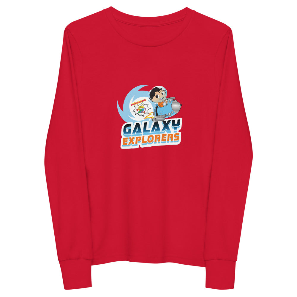 Red Galaxy Explorers Youth Long Sleeve Tee